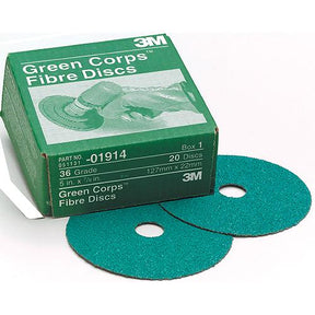 3M 36509 7" x 7/8" 40 Grit Green Discs