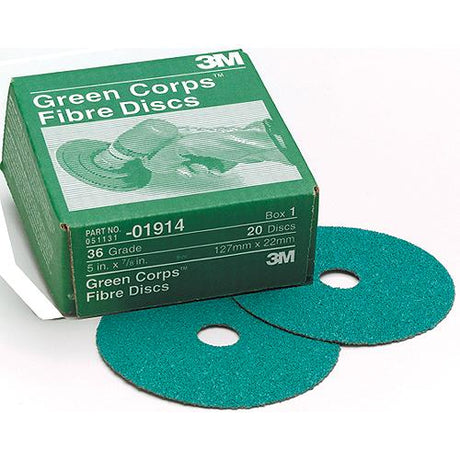 3M 36510 7" x 7/8" 60 Grit Green Discs