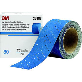 3M Blue Abrasive Hookit Sheet Roll, 2-3/4" x 13 Yards
