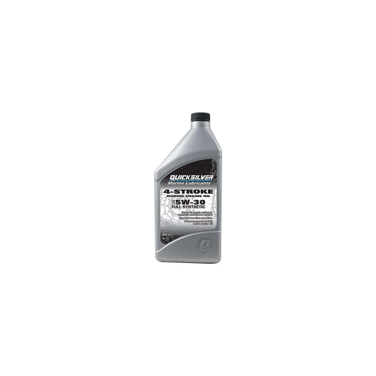 Quicksilver 92-8M0148474 4-Stroke Full Synthetic Oil 5W-30 , Qt., Pack of 6