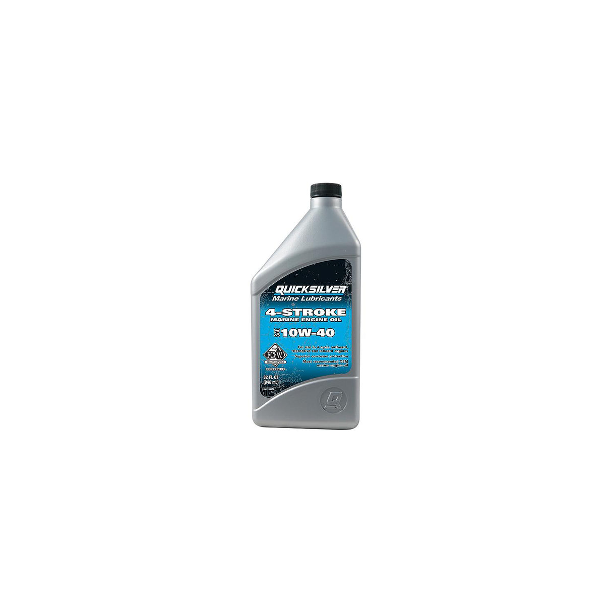 Quicksilver 92-8M0148476 4-Stroke FC-W Marine Engine Oil 10W-40, Qt., Pack of 6