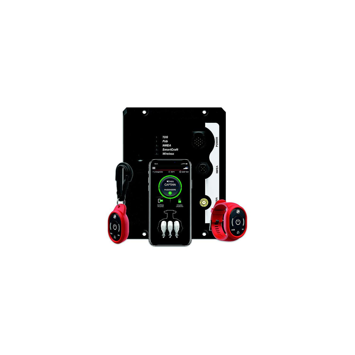 1st Mate 98-8M6007937 Wireless Man Overboard Alert System For Mercury SmaftCraft - Triple Engines