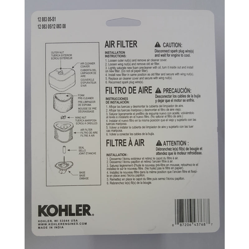 Kohler Small Engine Air Filter For CV11-16