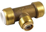 SharkBite UIP372A Transition Pipe Tee, 3/4 in, Push-to-Connect, DZR Brass, 200 psi Pressure