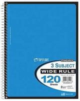 Top Flight WB120DPF Series 4511880 Wide Rule Notebook, Micro-Perforated Sheet, 120-Sheet, Wirebound Binding, Pack of 24