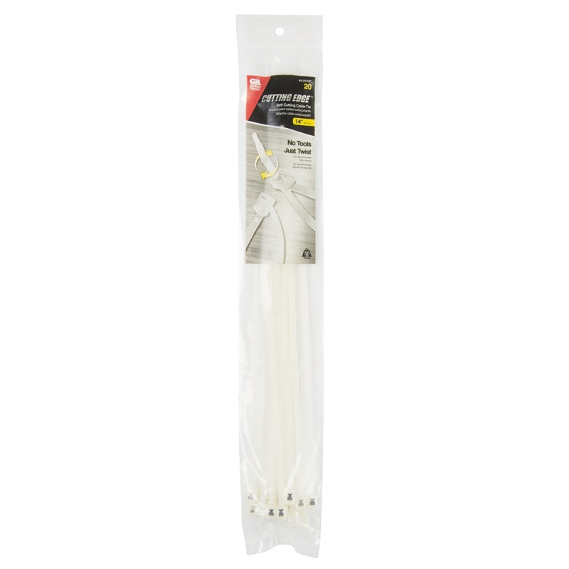 Gardner Bender 45-314SC Cable Tie, 4 in Max Bundle Dia, Double-Lock Locking, Nylon, Natural