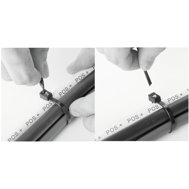 Gardner Bender 45-311UVBSC Cable Tie, 3 in Max Bundle Dia, Double-Lock Locking, 6/6 Nylon, Black, 11 in L, 20/BAG