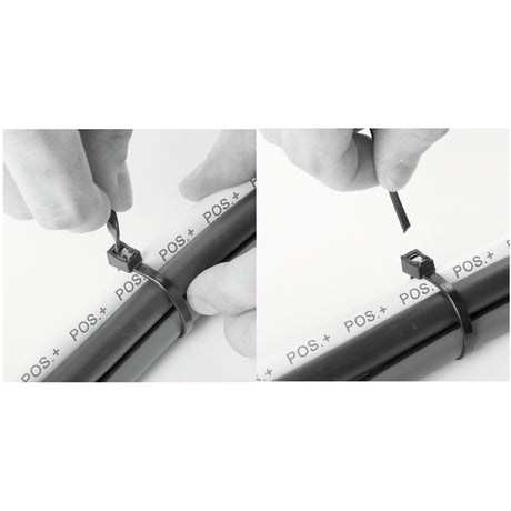 Gardner Bender 45-311UVBSC Cable Tie, 3 in Max Bundle Dia, Double-Lock Locking, 6/6 Nylon, Black, 11 in L, 20/BAG