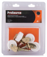 ProSource JC-B08-PS Swivel Caster, 1-1/4 in Dia Wheel, 1-1/4 in W Wheel, White, 40 lb, Steel Housing Material