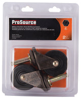 ProSource JC-D08-PS Swivel Caster, 2 in Dia Wheel, 2 in W Wheel, Rubber Wheel, Black, 90 lb, Steel Housing Material