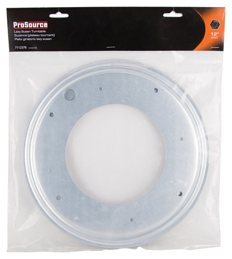 ProSource JC-L03-PS Lazy Susan Turntable Ball Bearing, 1000 lb, 12 in Dia, Steel Shelf, Silver, Zinc