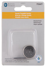 Boston Harbor A500267NNP-55-P Faucet Aerator Female, 55/64 in Female, Plastic, Brushed Nickel