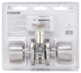 ProSource T-5764SS-PS Passage Knob, Metal, Stainless Steel, 2-3/8 to 2-3/4 in Backset, 1-3/8 to 1-3/4 in Thick Door