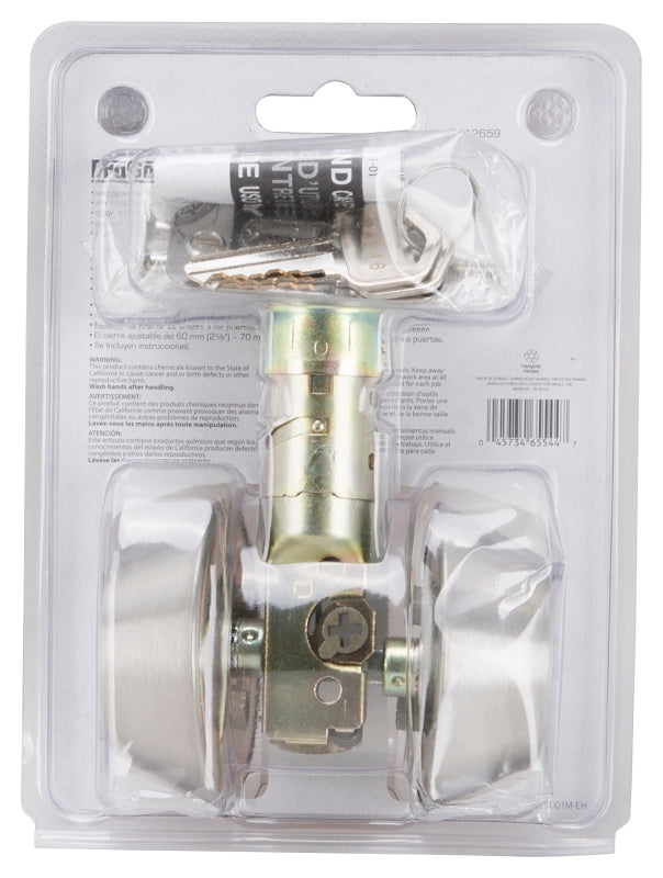 ProSource T-D102SS Deadbolt, 3 Grade, Stainless Steel, 2-3/8 to 2-3/4 in Backset, KW1 Keyway, Pack of 3