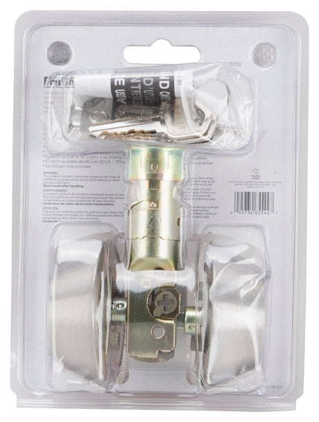 ProSource T-D102SS Deadbolt, 3 Grade, Stainless Steel, 2-3/8 to 2-3/4 in Backset, KW1 Keyway, Pack of 3