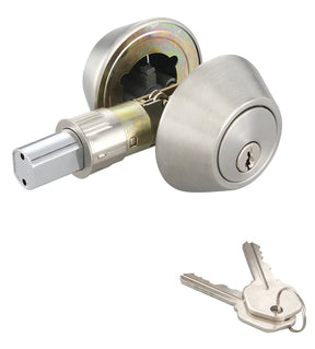 ProSource T-D102SS Deadbolt, 3 Grade, Stainless Steel, 2-3/8 to 2-3/4 in Backset, KW1 Keyway, Pack of 3