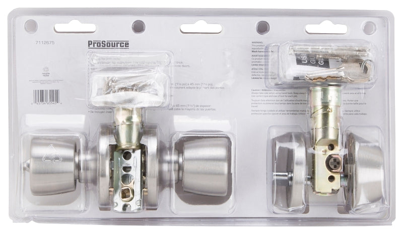 ProSource T-5764-D101SS Combination Lockset, Stainless Steel, Stainless Steel, Pack of 3