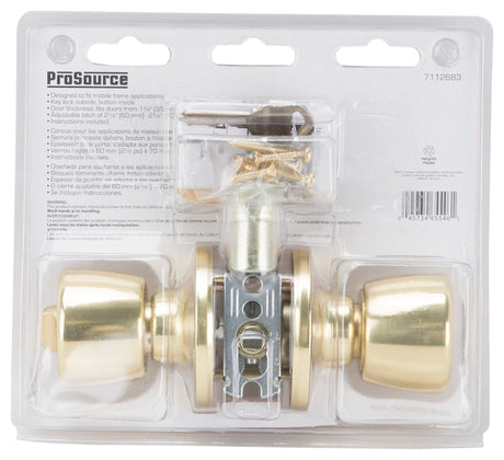 ProSource T-5764PB-ET Entry Knob, Brass, Polished Brass, Pack of 3
