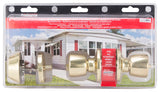 ProSource T-5764-D101PB Combination Lockset, Brass, Polished Brass, Pack of 3