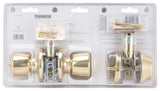 ProSource T-5764-D101PB Combination Lockset, Brass, Polished Brass, Pack of 3