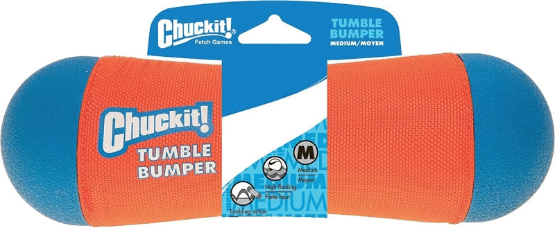 Chuckit! 184201 Dog Toy, M, Tumble Bumper, Foam/Polyester/Rubber, Blue/Orange