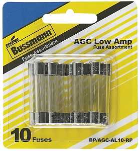Bussmann BP/AGC-AL10-RP Fuse Kit, Blade Fuse, Includes (1) AGC-4, (2) AGC-1, AGC-2, AGC-3, AGC-5 Fuses, AGC-6 Fuses