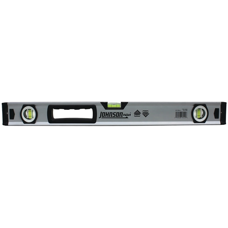 Johnson 1741-2400 Box Level, 24 in L, 3-Vial, Non-Magnetic, Aluminum, Yellow, Pack of 2