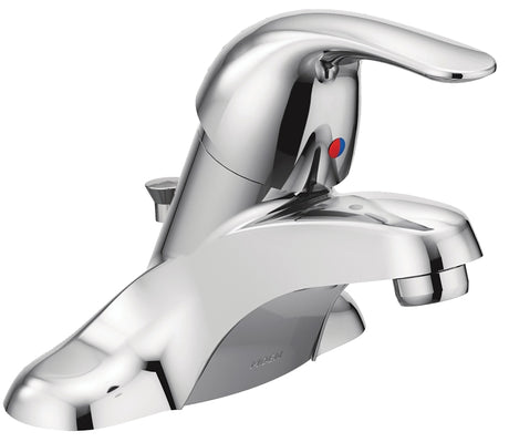 Moen Adler Series WS84503 Bathroom Faucet, 1.2 gpm, 1-Handle, Metal, Chrome Plated, Lever Handle, Low Arc Spout