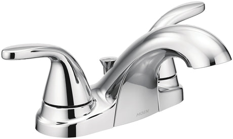Moen Adler Series WS84403 Bathroom Faucet, 1.2 gpm, 2-Handle, 3-Faucet Hole, Metal, Chrome Plated, Lever Handle