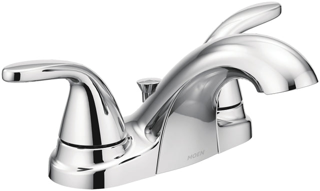 Moen Adler Series WS84403 Bathroom Faucet, 1.2 gpm, 2-Handle, 3-Faucet Hole, Metal, Chrome Plated, Lever Handle