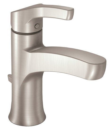 Moen Danika Series WSL84733SRN Bathroom Faucet, 1.2 gpm, 1-Handle, Metal, Brushed Nickel, Lever Handle