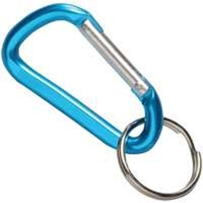 2GO KB127 Medium Carabiner Clip with Split Ring, 2-3/8 in OAL, Aluminum, Assorted, Anodized
