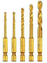DEWALT IMPACT READY Series DD5155 Drill Bit Set, 5-Piece, Steel, Titanium