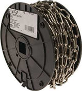 Campbell 0190424 Chain, 5/32 in, 50 ft L, 500 lb Working Load, 316L Stainless Steel, Bright