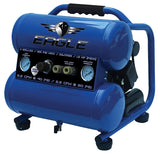 Eagle Silent Series EA-4000 Portable Air Compressor, Tool Only, 4 gal Tank, 1 hp, 115 VAC, 125 psi Pressure, 1-Stage