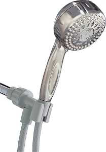 Waterpik PowerSpray+ Series TRS-559E Handheld Showerhead, 1/2 in Connection, 1.8 gpm, 5-Spray Function, Plastic