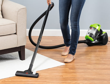 Bissell Zing 2156A Bagless Canister Vacuum, 2 L Vacuum, 3-Stage Filter, 16 ft L Cord, Black/Citrus Lime