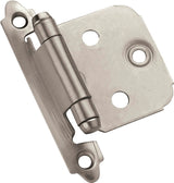 Amerock 1887612 Cabinet Hinge, 3/8 in Inset, Satin Nickel, 2-3/4 in L x 2 in W, Variable Overlay Hinge, 10/PK
