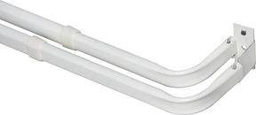 Kenney KN521 Curtain Rod, 2 in Dia, 28 to 48 in L, Steel, White, Enamel