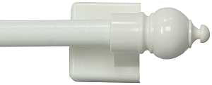 Kenney KN40344 Cafe Rod, 7/16 in Dia, 16 to 28 in L, Metal, White