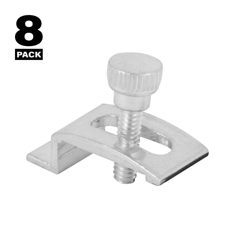 Prime-Line 165-4086 Storm Door Panel Clip, 3/4 in L x 1/2 in W x 1/4 in D Dimensions, Aluminum, Mill, Pack of 6