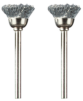 Dremel 442-02 Brush, 1/2 in Dia, 1/8 in Arbor/Shank, Straight Bristle, Carbon Steel Bristle