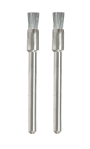 Dremel 443-02 Brush, 1/8 in Dia, 1/8 in Arbor/Shank, Straight Bristle, Carbon Steel Bristle