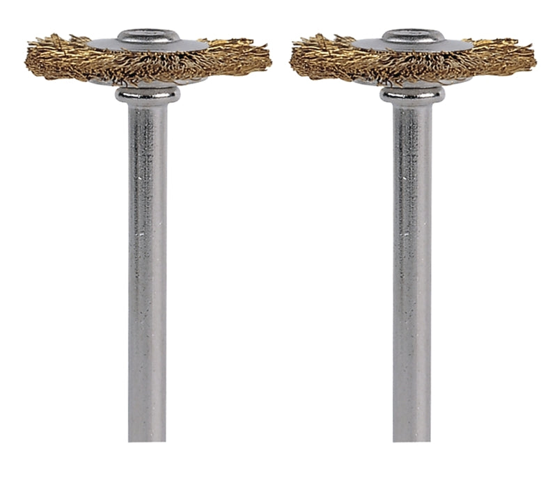 Dremel 535-02 Brush, 3/4 in Dia, 1/8 in Arbor/Shank, Crimped Bristle, Brass Bristle