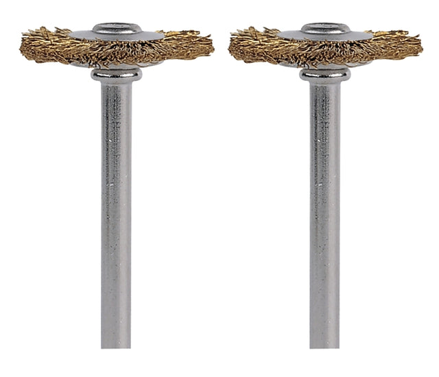 Dremel 535-02 Brush, 3/4 in Dia, 1/8 in Arbor/Shank, Crimped Bristle, Brass Bristle