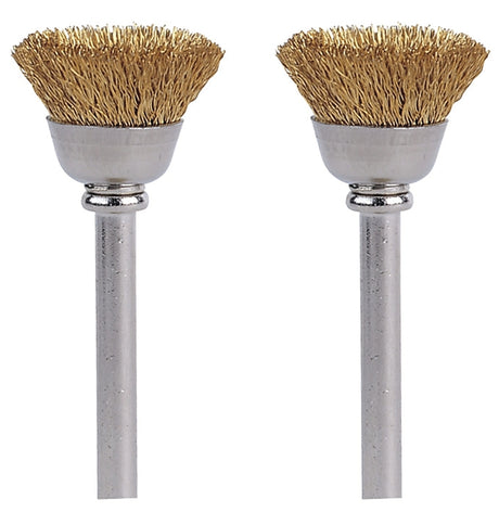 Dremel 536-02 Brush, 1/2 in Dia, 1/8 in Arbor/Shank, Crimped Bristle, Brass Bristle