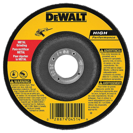 DeWALT DW4619 Grinding Wheel, 5 in Dia, 7/8 in Arbor