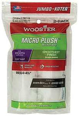 Wooster RR314-4 1/2 Roller Cover, 5/16 in Thick Nap, 4-1/2 in L, Microfiber Cloth Cover, White
