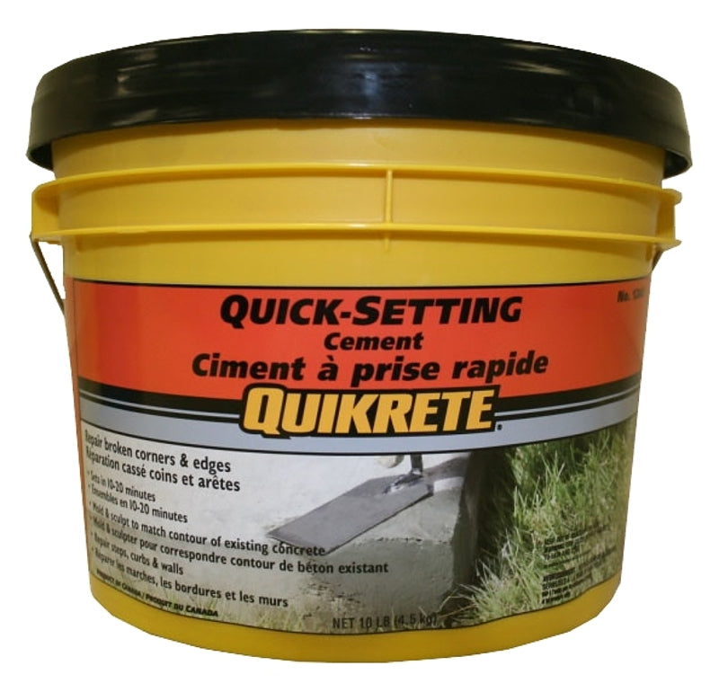 Quikrete 124012 Quick-Setting Cement, Gray/Gray Brown, Granular, 4.5 kg Pail, Pack of 4