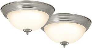 Boston Harbor 4200-LED- BN Flush-Mount Ceiling Fixture, 120 V, 15 W, 2-Lamp, LED Lamp, 1100 Lumens, 3000 K Color Temp